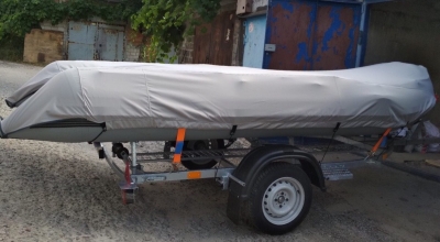 Тент транспортировочный, стояночный TENTOR для лодки 400, цвет серый