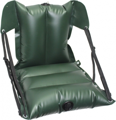 Кресло надувное байдарочное усиленное КНБ-37х37 Зеленое для байдарок Ладья, Таймень, Neris, Салют