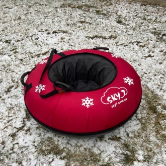 Сноутюб для снега с пластиковым дном красный, 100 см