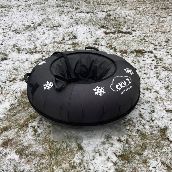 Ватрушка для снега с пластиковым дном усиленная для буксирования, 100 см