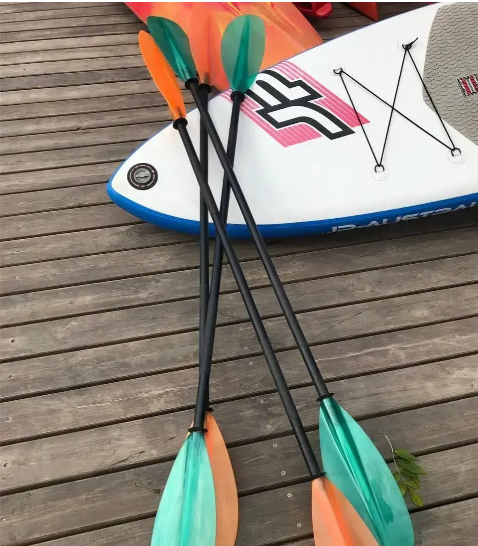 Весло SUP карбоновое прозрачное оранжевое разборное