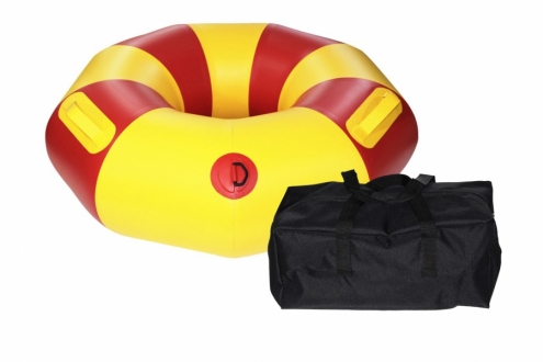 Плюшка для снега Ромашка-90 в сумке с насосом в комплекте желто-красный