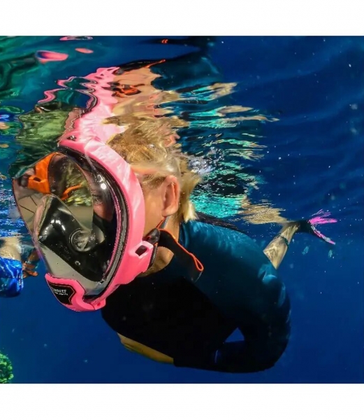 Маска Ocean Reef Aria QR+ Full Face розовая