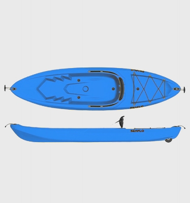 Пластиковый каяк SeaFlo SF-1010-BL, каяк корпусный 1 местный, синий каяк