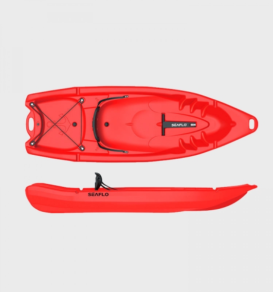 Пластиковый каяк SeaFlo SF-2002-RD, каяк корпусный 1 местный, красный каяк